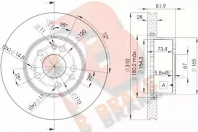 R BRAKE 78rbd10312 -  Тормозной диск